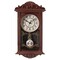 Quickway Imports Vintage Grandfather Wood- Looking Plastic Pendulum Wall Clock for Living Room Kitchen or Dining Room